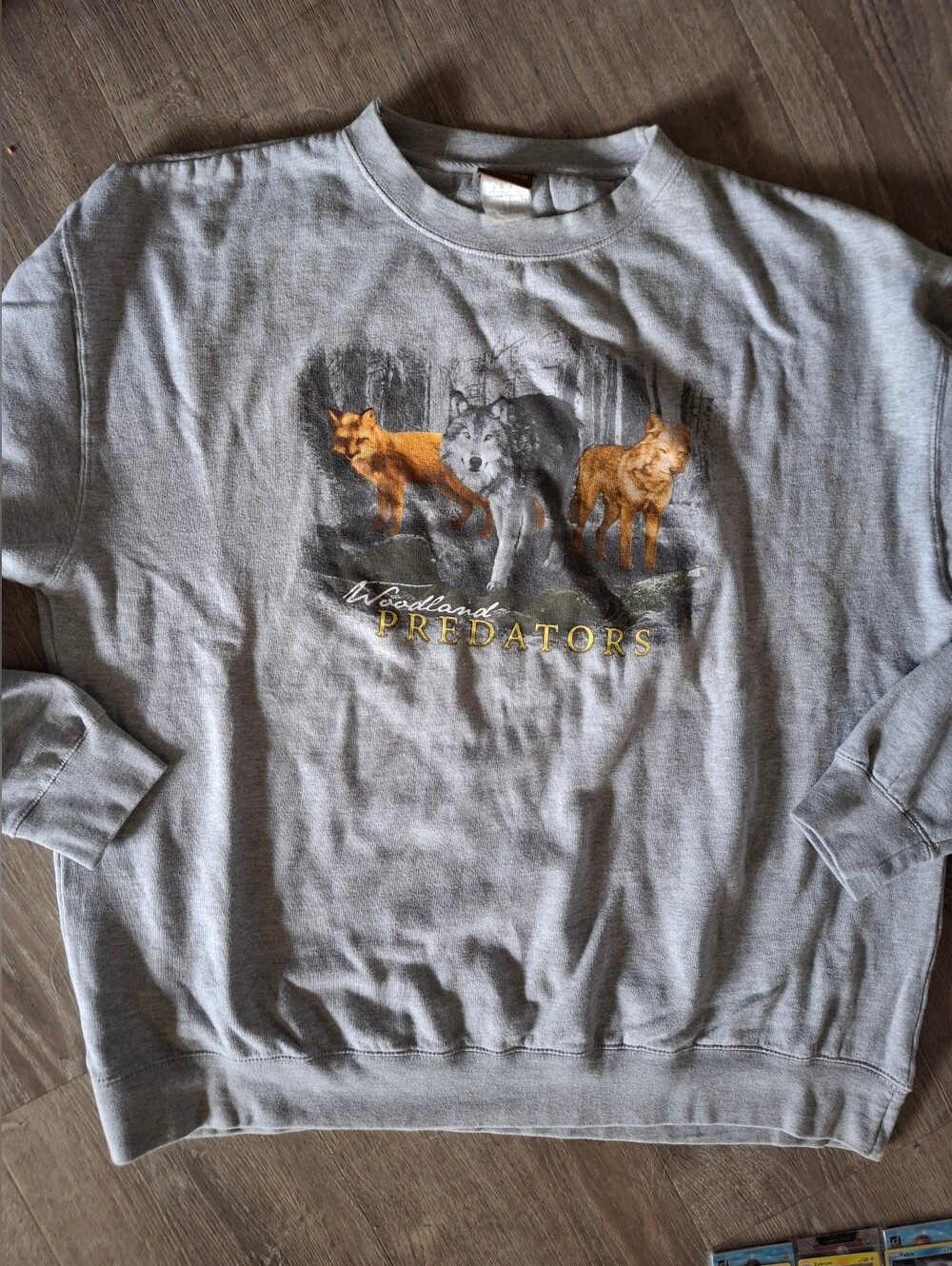 American Outdoors wolf wildlife grey crewneck sweatshirt size xl vintage #outdoo